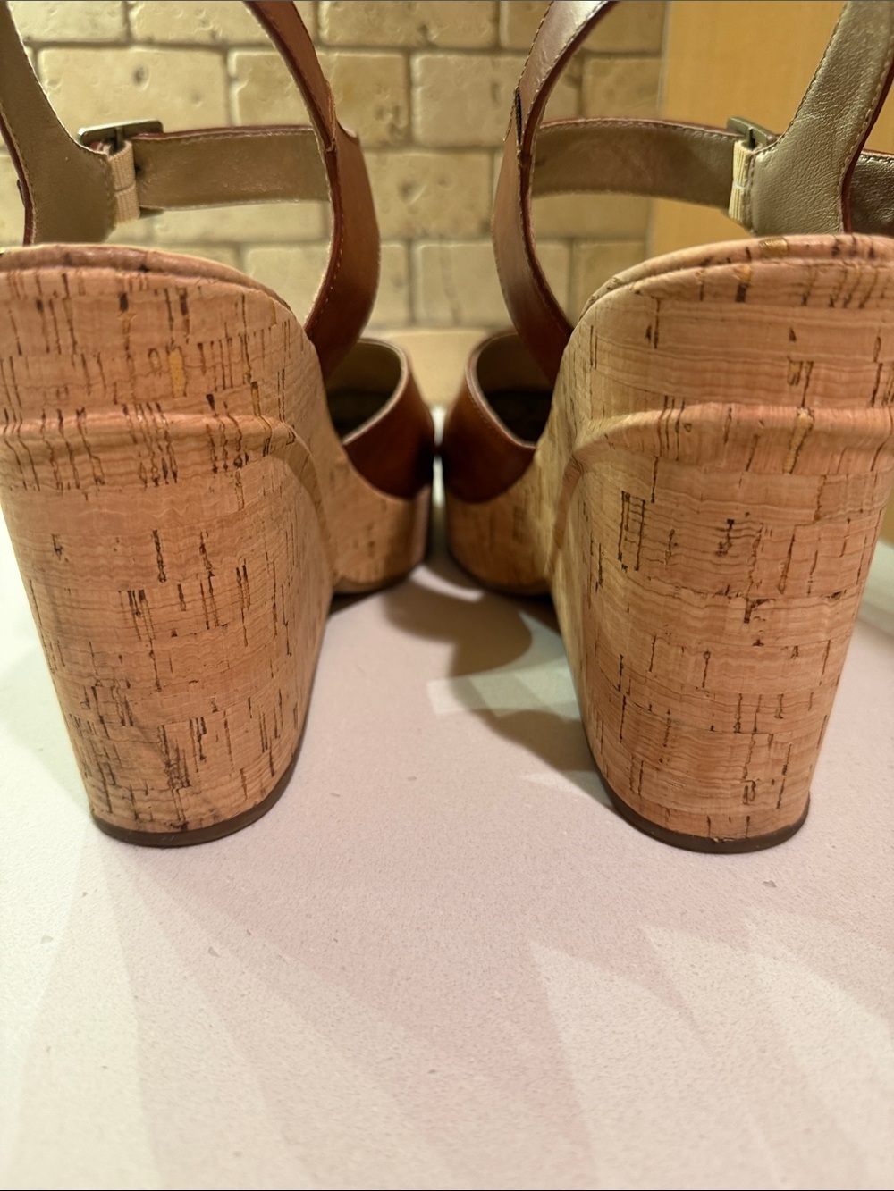 Kork-Ease Cognac Leather Cork Wedge Sandals - Picture 5 of 6